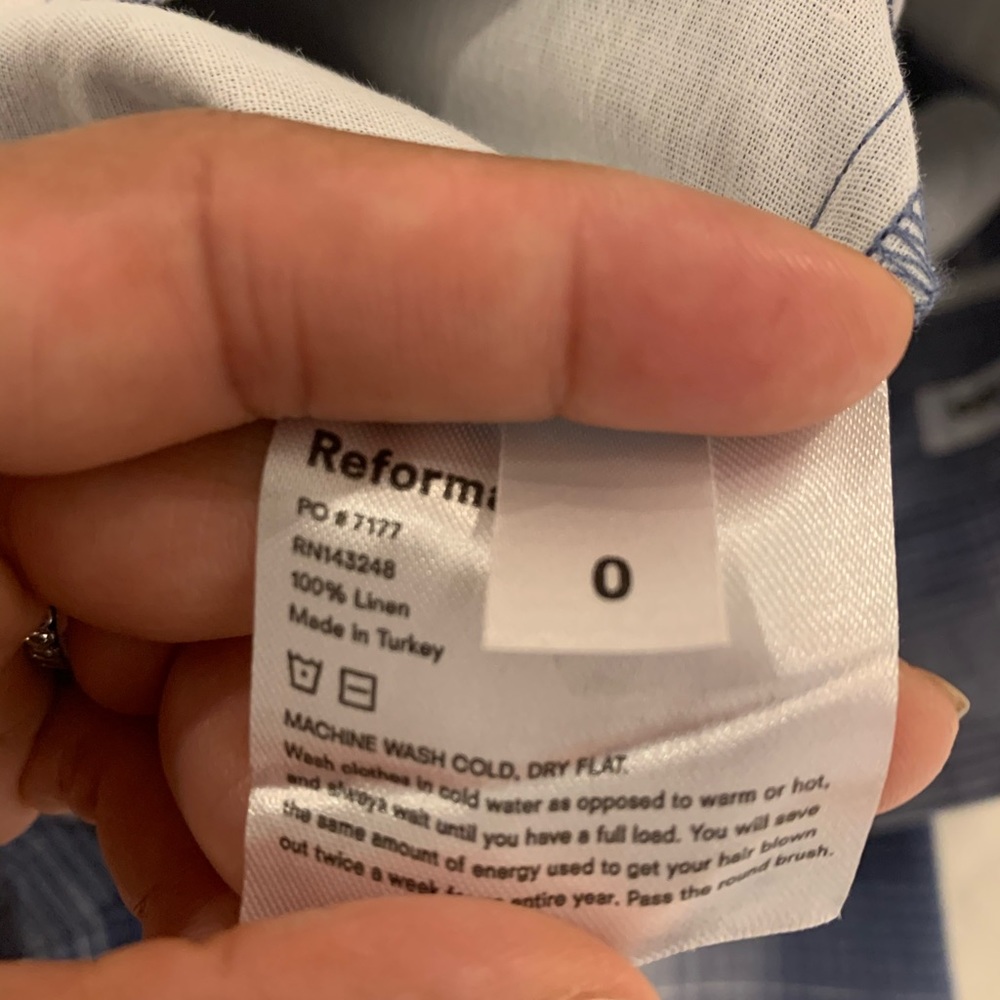 Reformation Bristol Linen Pant - Ghost Color - Picture 7 of 8